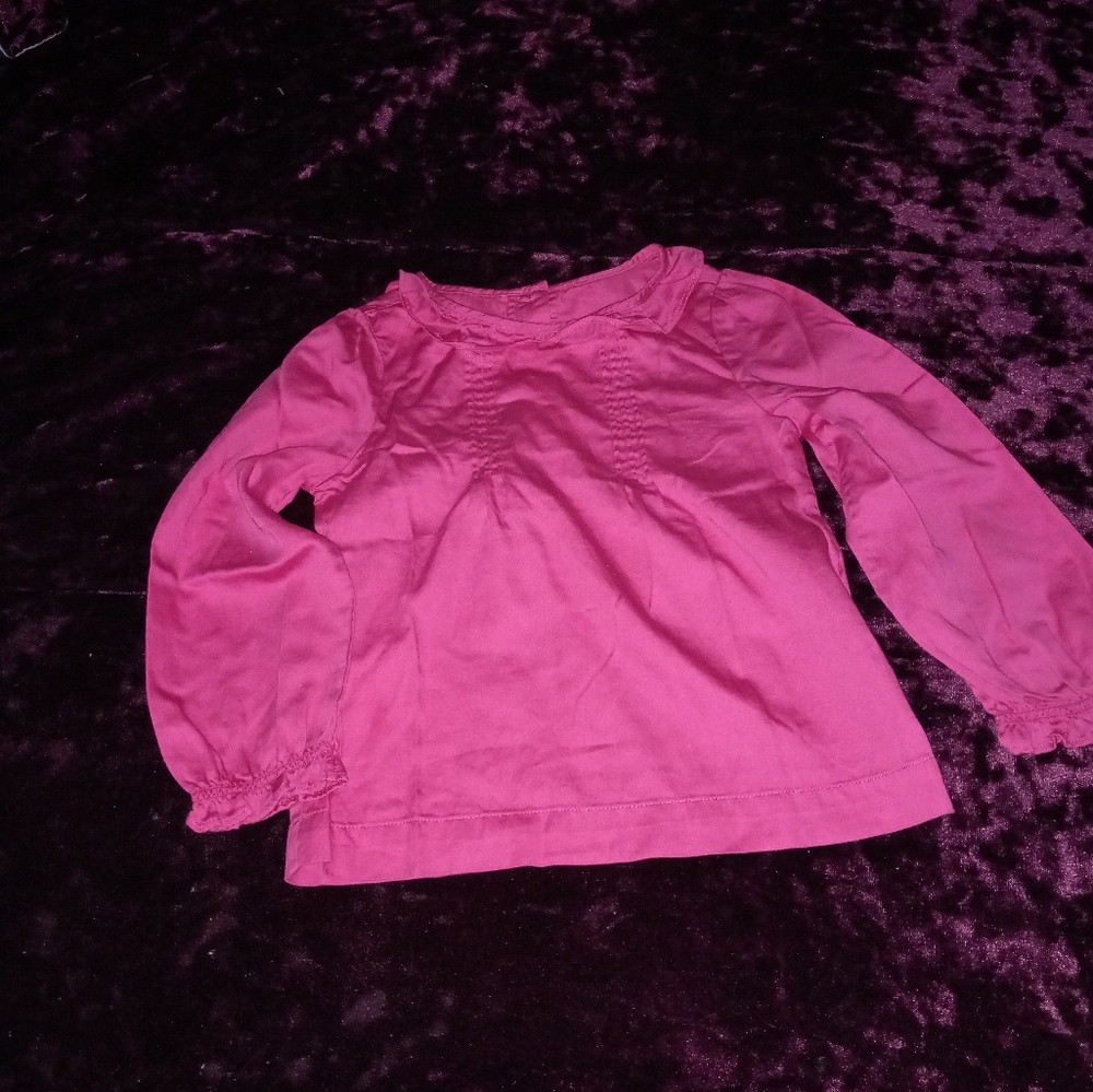 Girls Janie and Jack fuchsia ruffle shirt
